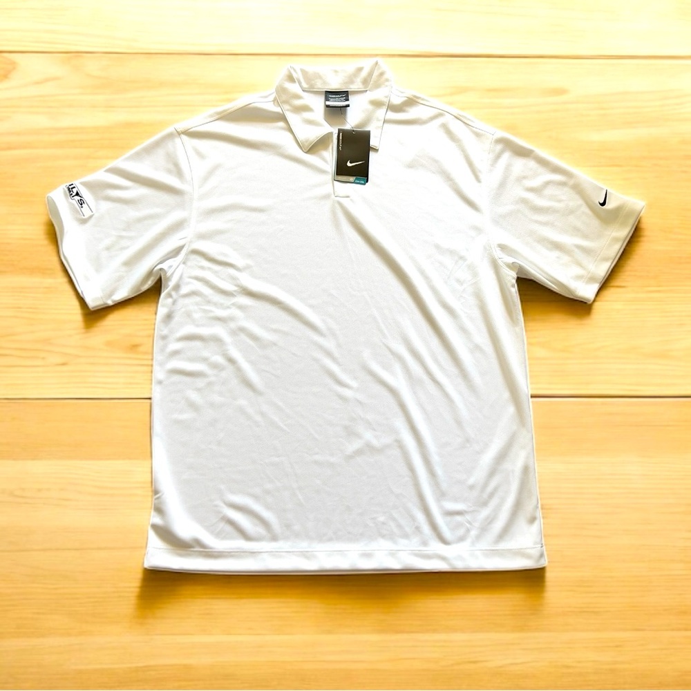 Nike Golf Dri-Fit Polo Shirt Men’s L White Daily Cocktails Logo NWT